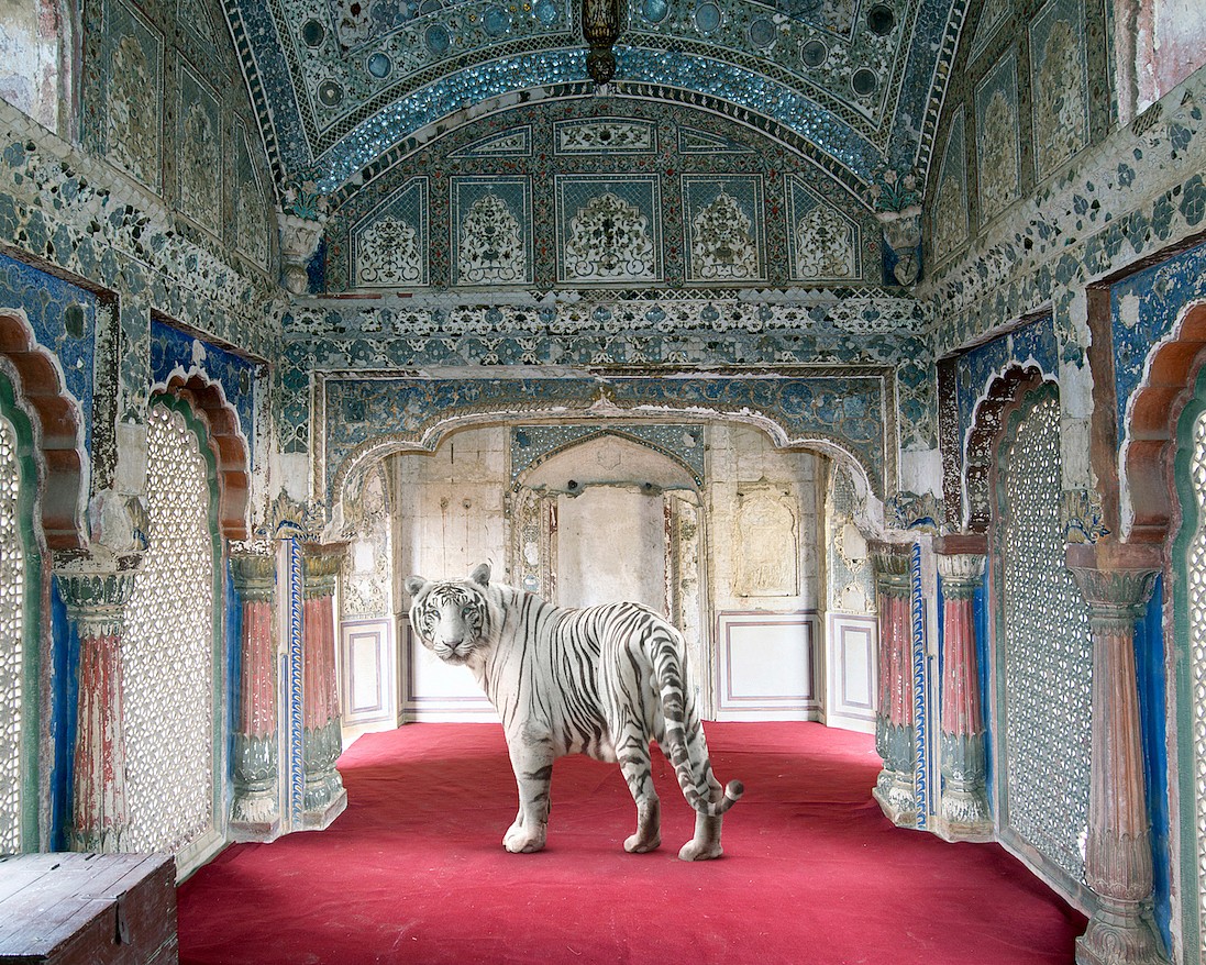 Karen KNORR, The Divine Heritage of the Yadavas, Sheesh Mahal, Karauli City Palace, from 'India Song' series
2014, Pigment print on Hannemuhle Fine Art paper